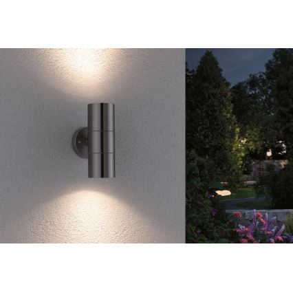Paulmann 94331 - 2xGU10/10W IP44 Spoljna zidna lampa FLAME 230V