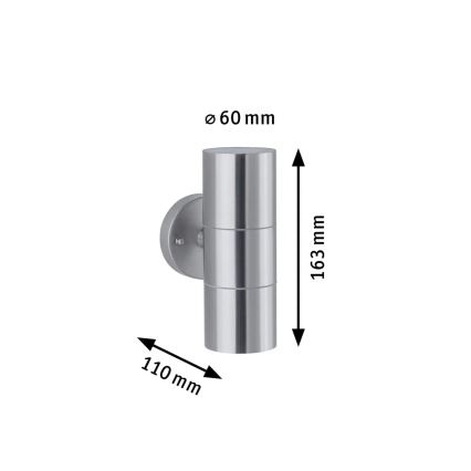Paulmann 94331 - 2xGU10/10W IP44 Spoljna zidna lampa FLAME 230V