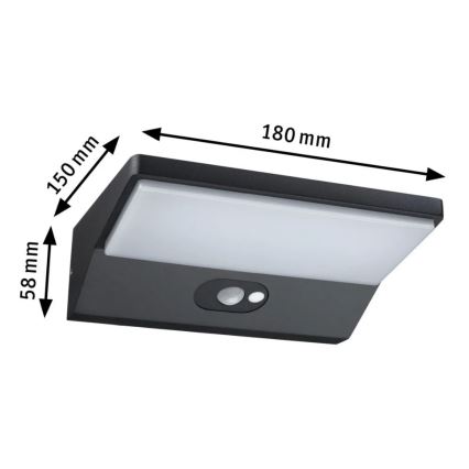 Paulmann 94333 - LED/7,4W IP44 Spoljašnja zidna svetiljka sa senzorom HOUSE 230V