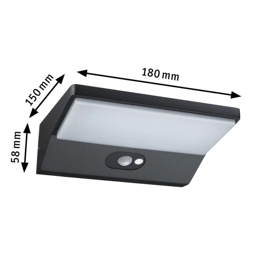 Paulmann 94333 - LED/7,4W IP44 Spoljašnja zidna svetiljka sa senzorom HOUSE 230V