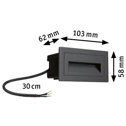 Paulmann 94383 - LED/4W IP44 Spoljno ugradno svetlo LONG 230V