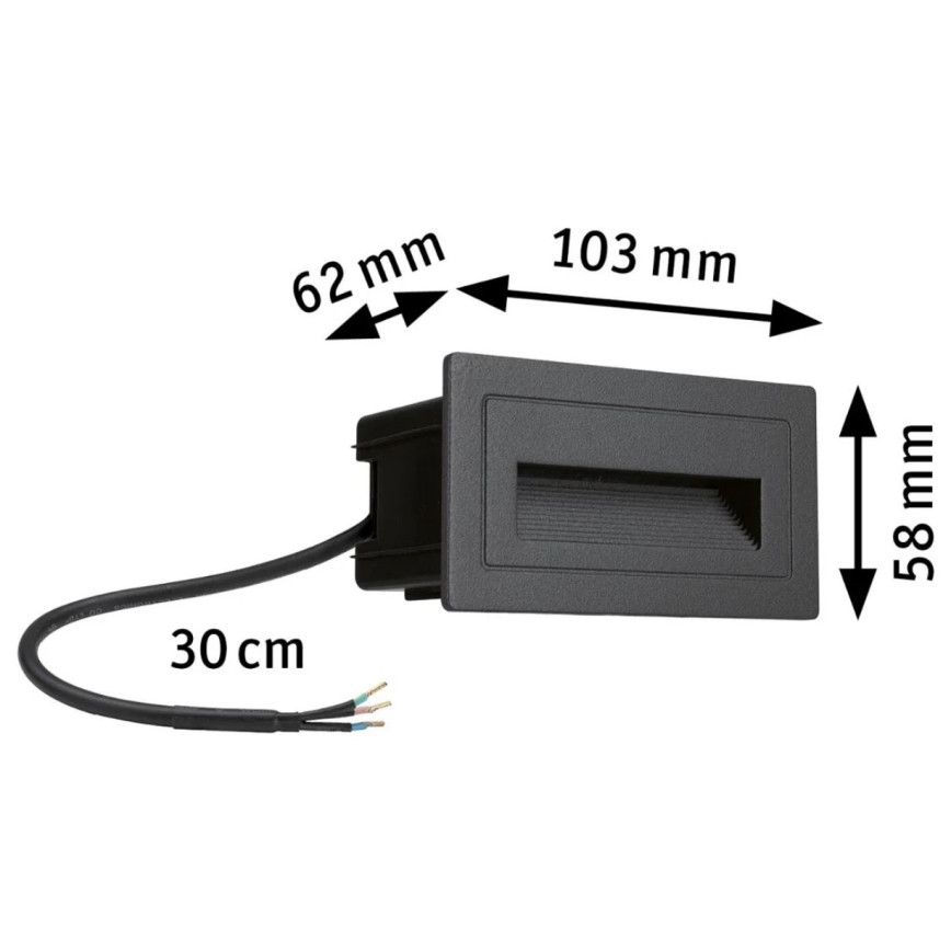 Paulmann 94383 - LED/4W IP44 Spoljno ugradno svetlo LONG 230V