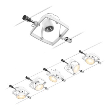 Paulmann 94432 - KOMPLET 5xGU5,3/10W sajleni sistem MAC 230V, beo