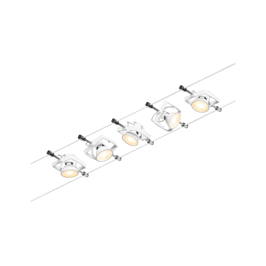 Paulmann 94432 - KOMPLET 5xGU5,3/10W sajleni sistem MAC 230V, beo