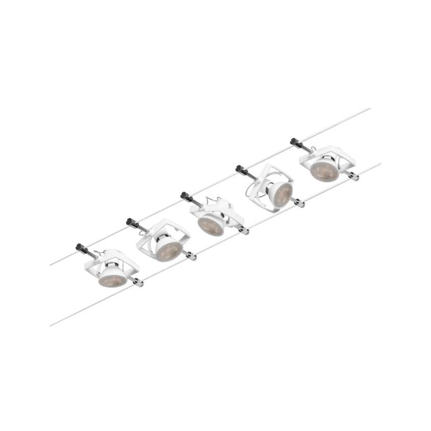 Paulmann 94432 - KOMPLET 5xGU5,3/10W sajleni sistem MAC 230V, beo