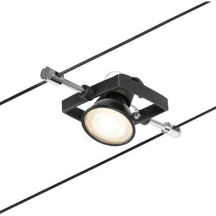 Paulmann 94434 - KOMPLET 5xGU5,3/10W Spot svetiljka za sajlni sistem MAC 230V crna