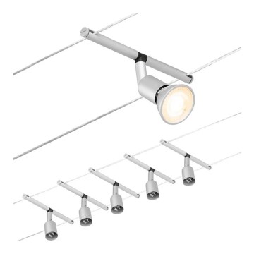 Paulmann 94442 - KOMPLET 5xGU5,3/10W kompletan sajlni sistem SALT 230V matni hrom