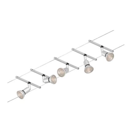 Paulmann 94442 - KOMPLET 5xGU5,3/10W kompletan sajlni sistem SALT 230V matni hrom