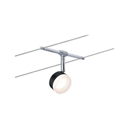 Paulmann 94457 - KOMPLET 5x LED/4W sajlni sistem CLEAR 230V crna/sjajni hrom