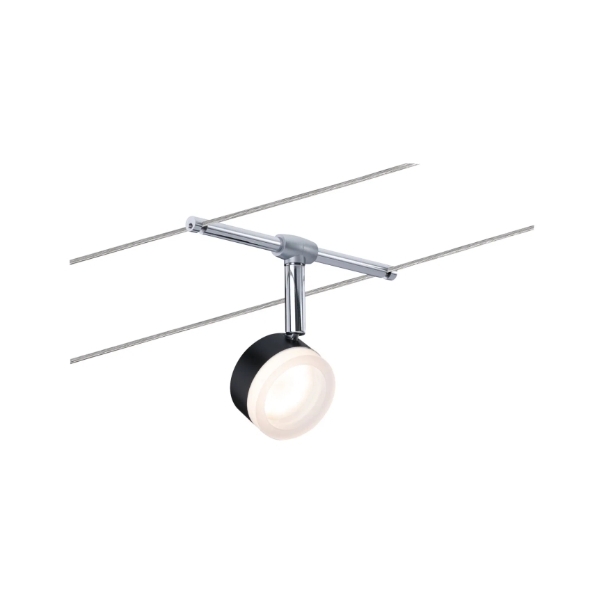 Paulmann 94457 - KOMPLET 5x LED/4W sajlni sistem CLEAR 230V crna/sjajni hrom
