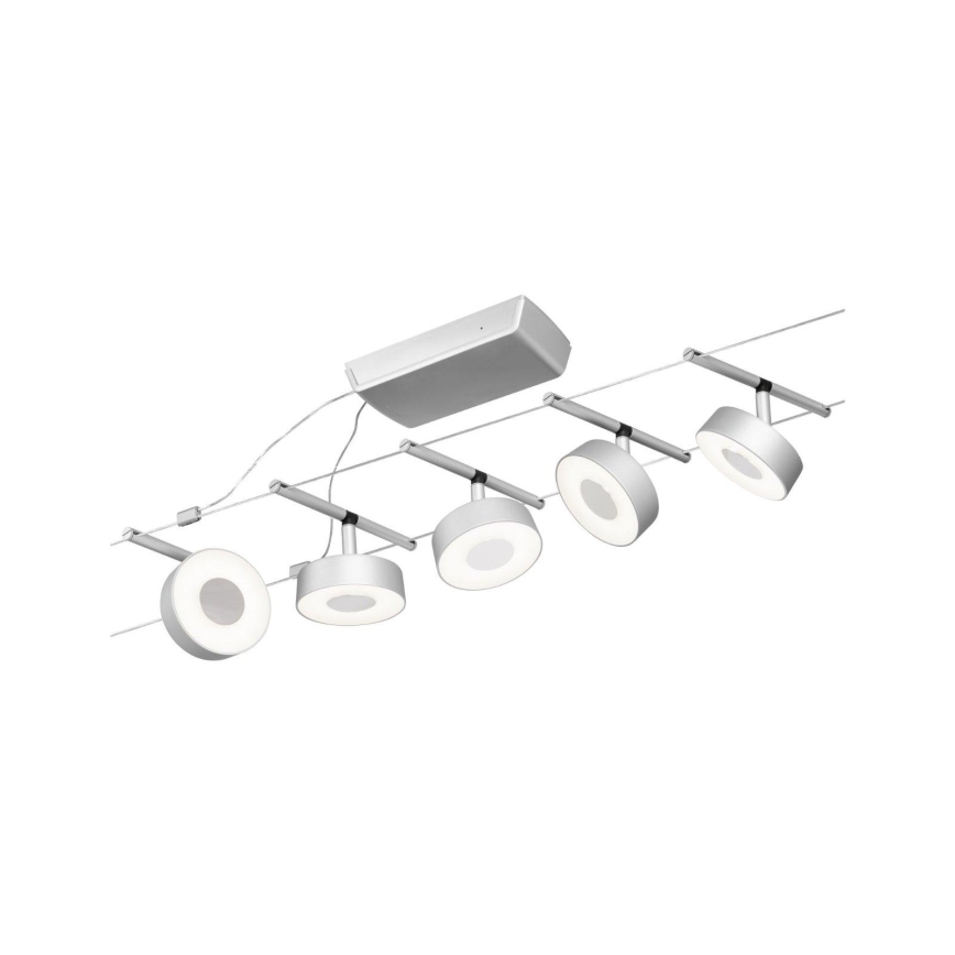 Paulmann 94475 - SET 5xLED/5W Kompletan kablovski sistem CIRCLE 230V matni hrom