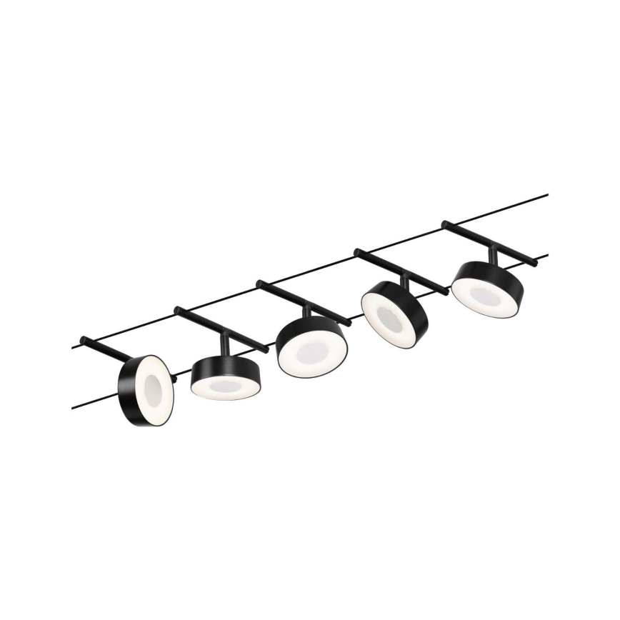 Paulmann 94479 - Kompletan sajlni sistem CIRCLE sa 5x LED/5W, 230V, crna