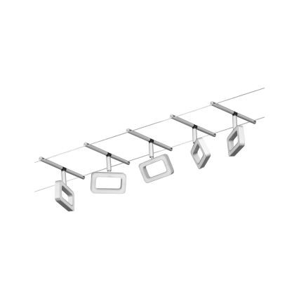 Paulmann 94481 - KOMPLET 5xLED/4,8W Spot za sajlni sistem FRAME 230V matni hrom