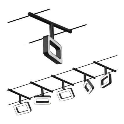 Paulmann 94485 - Komplet 5xLED/4,8 W sajlni sistem FRAME 230 V crna