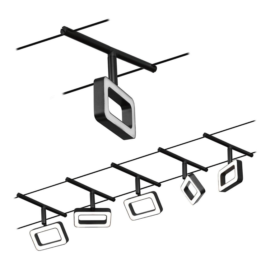 Paulmann 94485 - Komplet 5xLED/4,8 W sajlni sistem FRAME 230 V crna