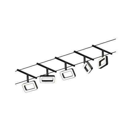 Paulmann 94485 - Komplet 5xLED/4,8 W sajlni sistem FRAME 230 V crna
