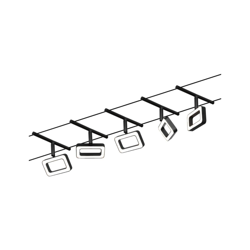 Paulmann 94485 - Komplet 5xLED/4,8 W sajlni sistem FRAME 230 V crna