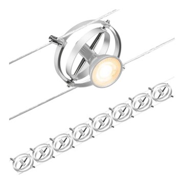 Paulmann 94490 - KOMPLET 8xGU5,3/7,5W spot svetiljki za sajlni sistem CARDAN 230V mat hrom