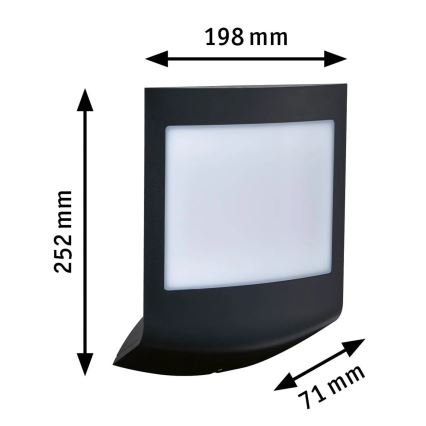 Paulmann 94513 - RGBW LED/8,2W IP44 Prigušiva kućni broj sa senzorom pokreta i sumraka PADEA 230V antracit
