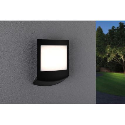 Paulmann 94513 - RGBW LED/8,2W IP44 prigušiva spoljašnje zidno svetlo sa senzorom pokreta i senzorom sumraka PADEA 230V antracit