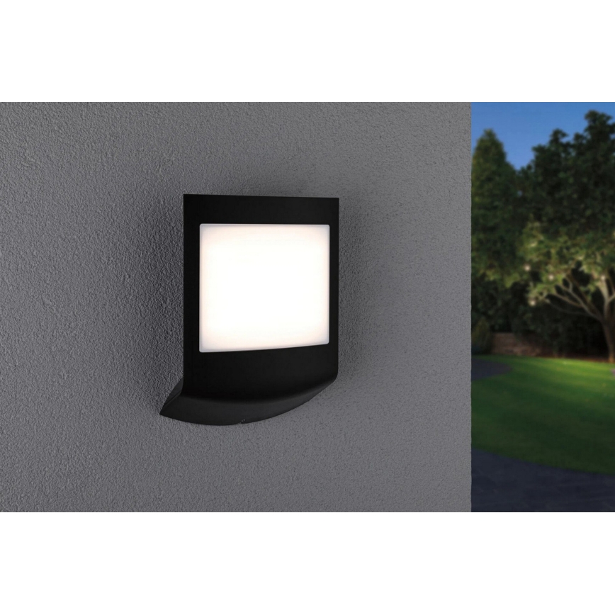 Paulmann 94513 - RGBW LED/8,2W IP44 prigušiva spoljašnje zidno svetlo sa senzorom pokreta i senzorom sumraka PADEA 230V antracit