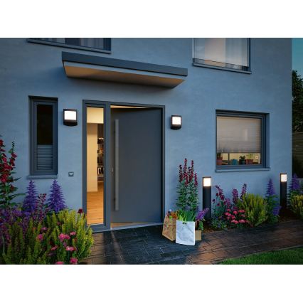 Paulmann 94514 - LED/8,5W IP44 Prigušiva spoljašnja svetiljka sa senzorom pokreta i sumraka PADEA 230V antracit