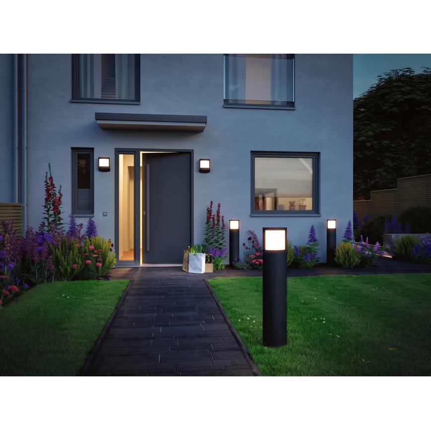 Paulmann 94514 - LED/8,5W IP44 Prigušiva spoljašnja svetiljka sa senzorom pokreta i sumraka PADEA 230V antracit