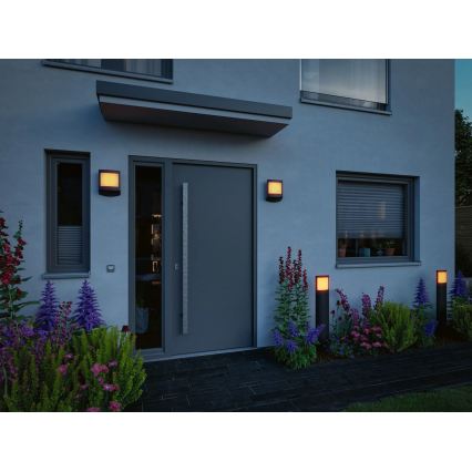 Paulmann 94515 - LED/8,5W IP44 Prigušiva spoljna svetiljka sa senzorom pokreta i sumraka PADEA 230V antracit
