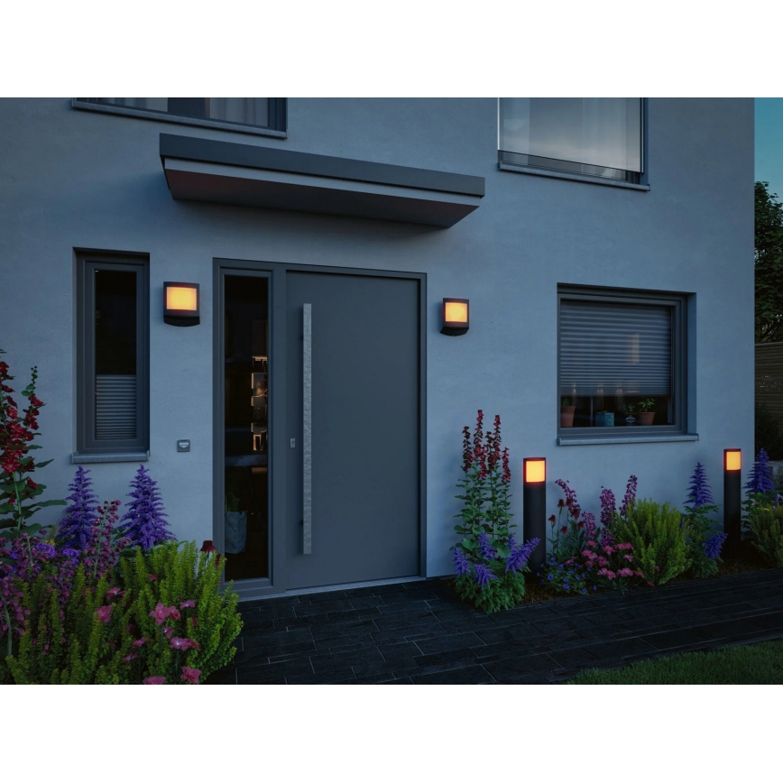 Paulmann 94515 - LED/8,5W IP44 Prigušiva spoljna svetiljka sa senzorom pokreta i sumraka PADEA 230V antracit