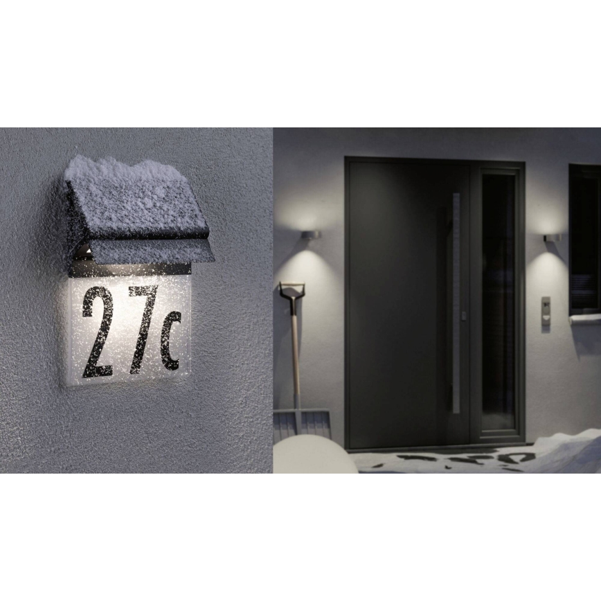 Paulmann 94694 - LED/0,2W IP44 Solarna svetiljka za kućni broj NEDA 3,7V 1800 mAh