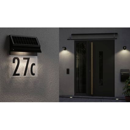 Paulmann 94694 - LED/0,2W IP44 Solarna svetiljka za kućni broj NEDA 3,7V 1800 mAh