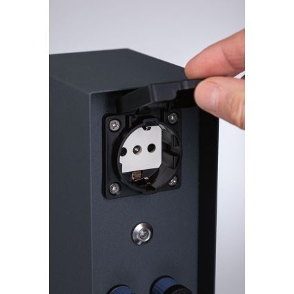 Paulmann 94701 -Spoljni stub sa utičnicama i senzorom sumraka RIO 2Z SCHUKO 230V IP44