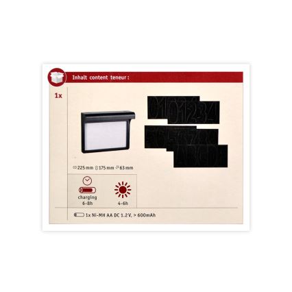 Paulmann 95388 - LED/0,05W IP44 Solarni kućni broj DAYTON 1,2V 600 mAh