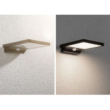Paulmann 95393 - LED/4W IP44 prigušiva solarna zidna svetiljka sa senzorom SOLVEIG 3,7V 2000 mAh