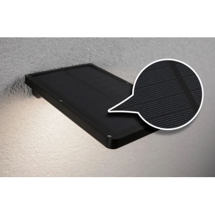 Paulmann 95393 - LED/4W IP44 prigušiva solarna zidna svetiljka sa senzorom SOLVEIG 3,7V 2000 mAh