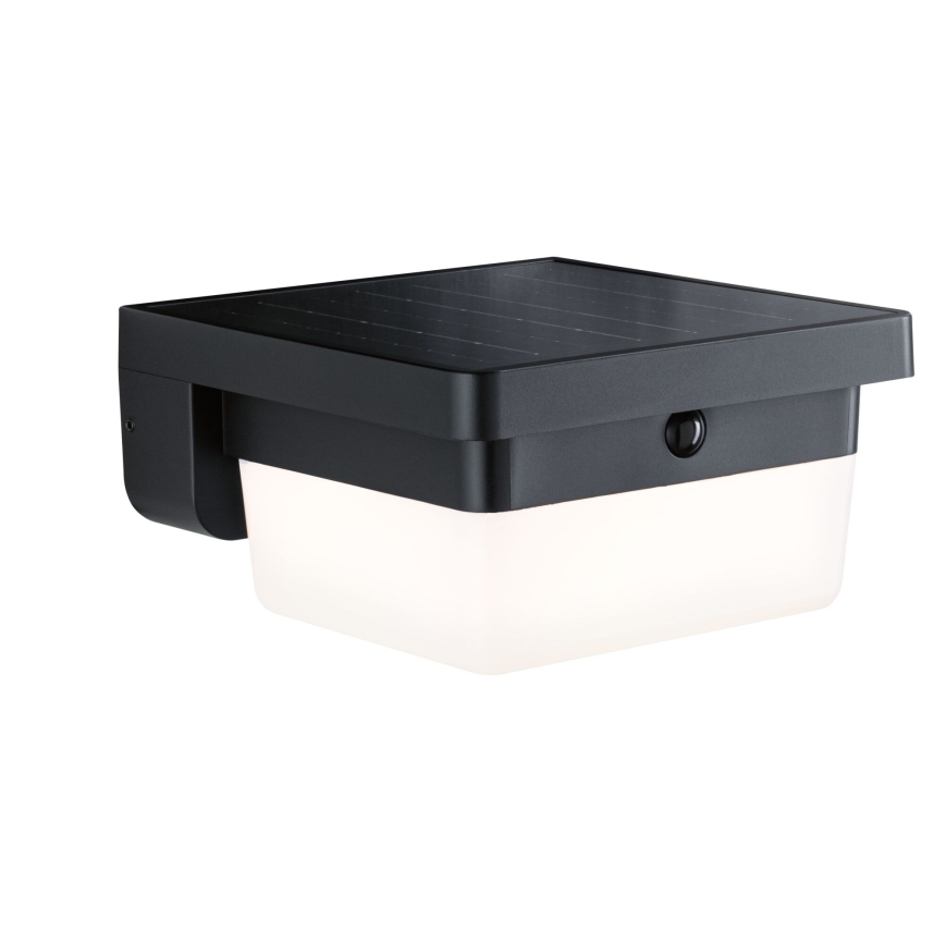 Paulmann 95748 - LED/2,3W IP44 Solarno zidno svetlo sa senzorom ISLEEN 3,7/230V 4000 mAh crna