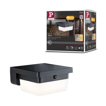 Paulmann 95748 - LED/2,3W IP44 Solarno zidno svetlo sa senzorom ISLEEN 3,7/230V 4000 mAh crna