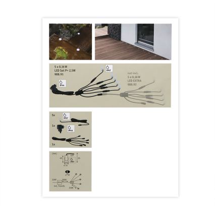 Paulmann 98891 - SET od 5 kom. LED/0,16W IP67 spoljna ugradna svetiljka MICRO 230V