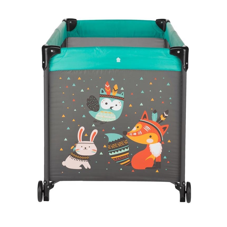 PETITE&MARS - Dečiji putni krevetić KOOT-FOX tirkizni