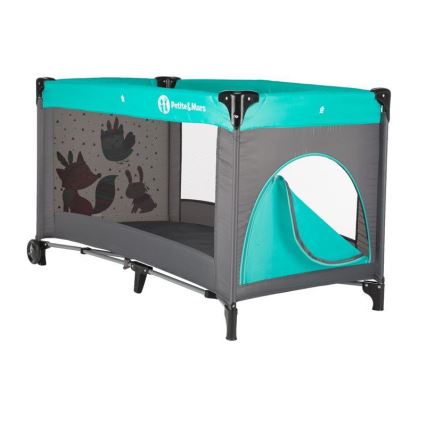 PETITE&MARS - Dečiji putni krevetić KOOT-FOX tirkizni