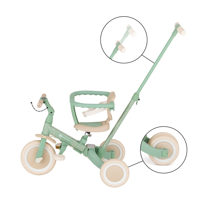 PETITE&MARS - Dečiji tricikl 5 u 1 TURBO LIMITED Green Twist