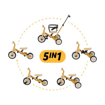 PETITE&MARS - Dečiji tricikl 5u1 TURBO Intense Oker