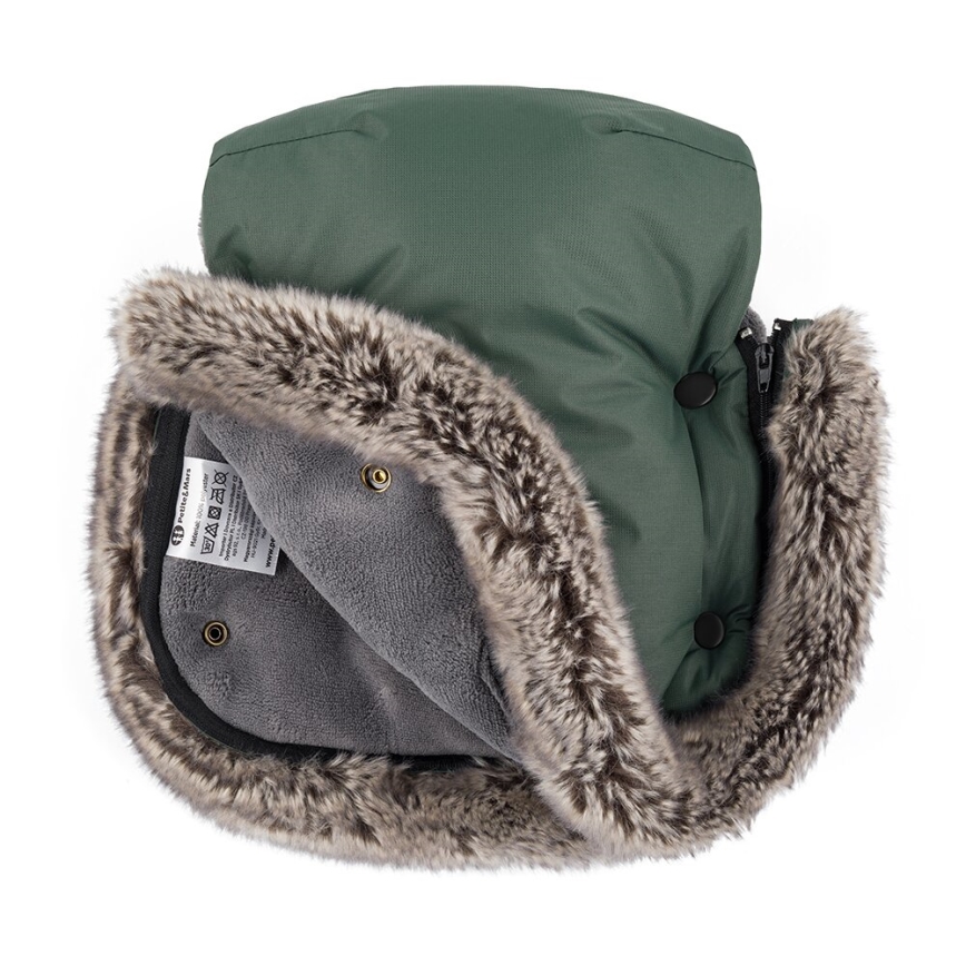 PETITE&MARS - SET Dečiji fusak 4u1 ARCTIC + rukavice za kolica FURRY Veritable Khaki