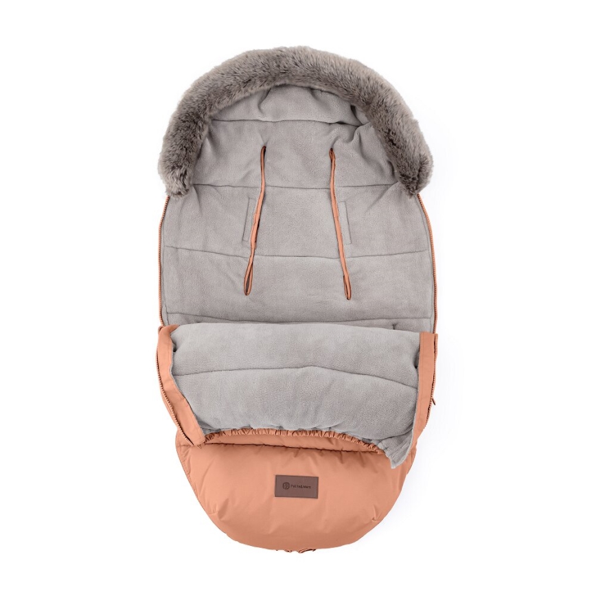 PETITE&MARS - SET Dečiji fusak 4u1 COMFY + rukavice za kolica FURRY Pastelna breskva