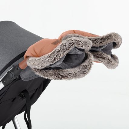 PETITE&MARS - Rukavice za kolica FURRY Pastelna breskva