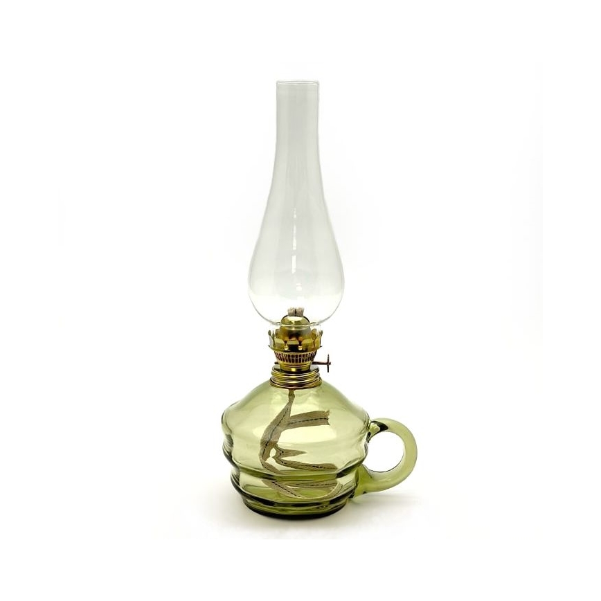 Petrolejska lampa KLÁRA 34 cm šumsko-zelena