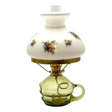 Petrolejska lampa KLÁRA 34 cm šumsko zelena