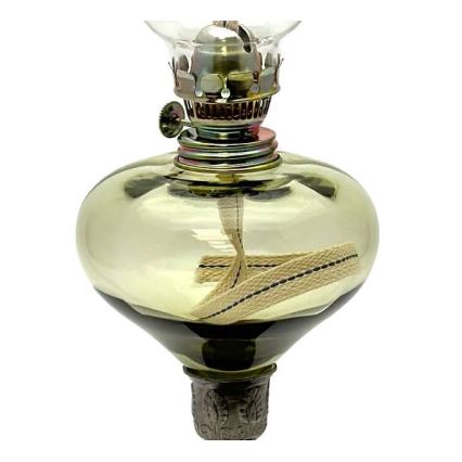 Petrolejska lampa KRASOMÍRA 42 cm, šumsko zelena