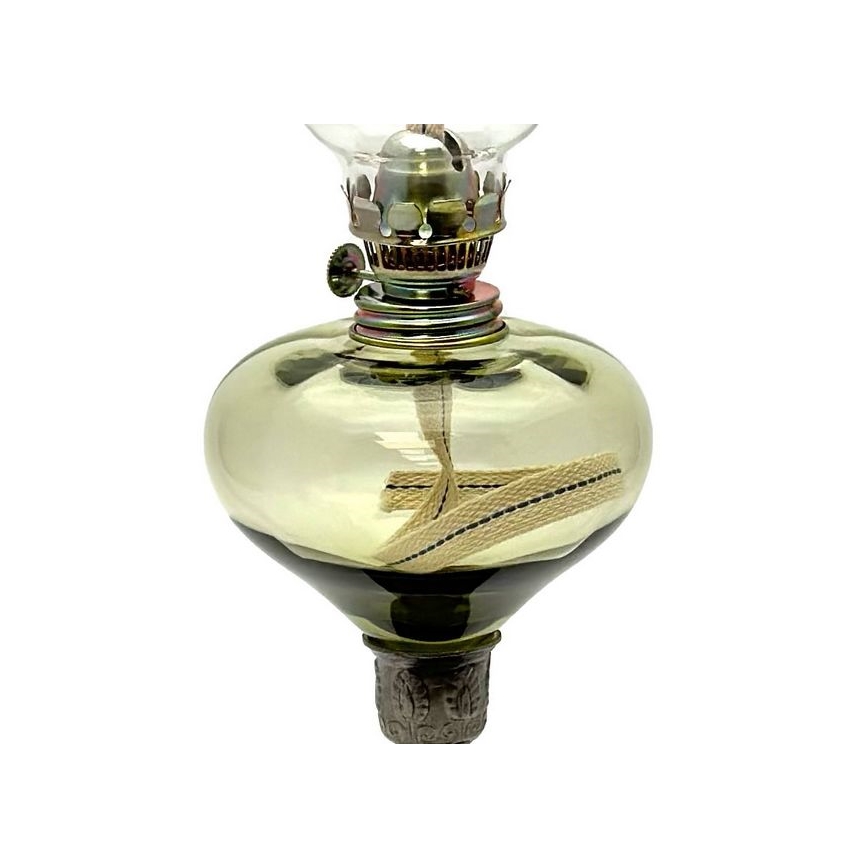 Petrolejska lampa KRASOMÍRA 42 cm, šumsko zelena