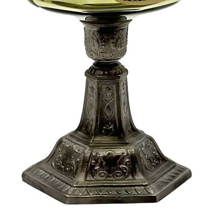 Petrolejska lampa LUDMILA 42 cm šumsko zelena